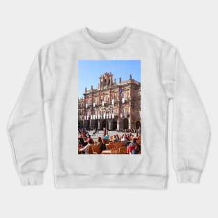 Plaza Mayor with City Hall in evening light, Salamanca, Spain Crewneck Sweatshirt